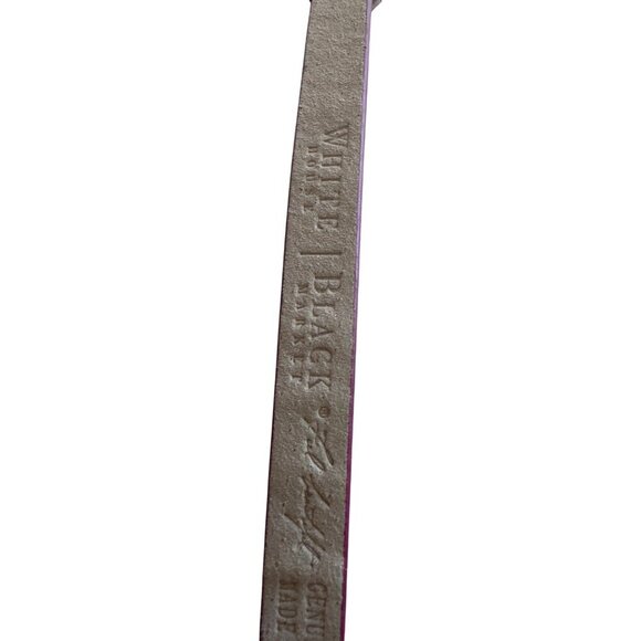 White House Black Market Purple Leather Belt With Silver Bow Buckle - Picture 2 of 3